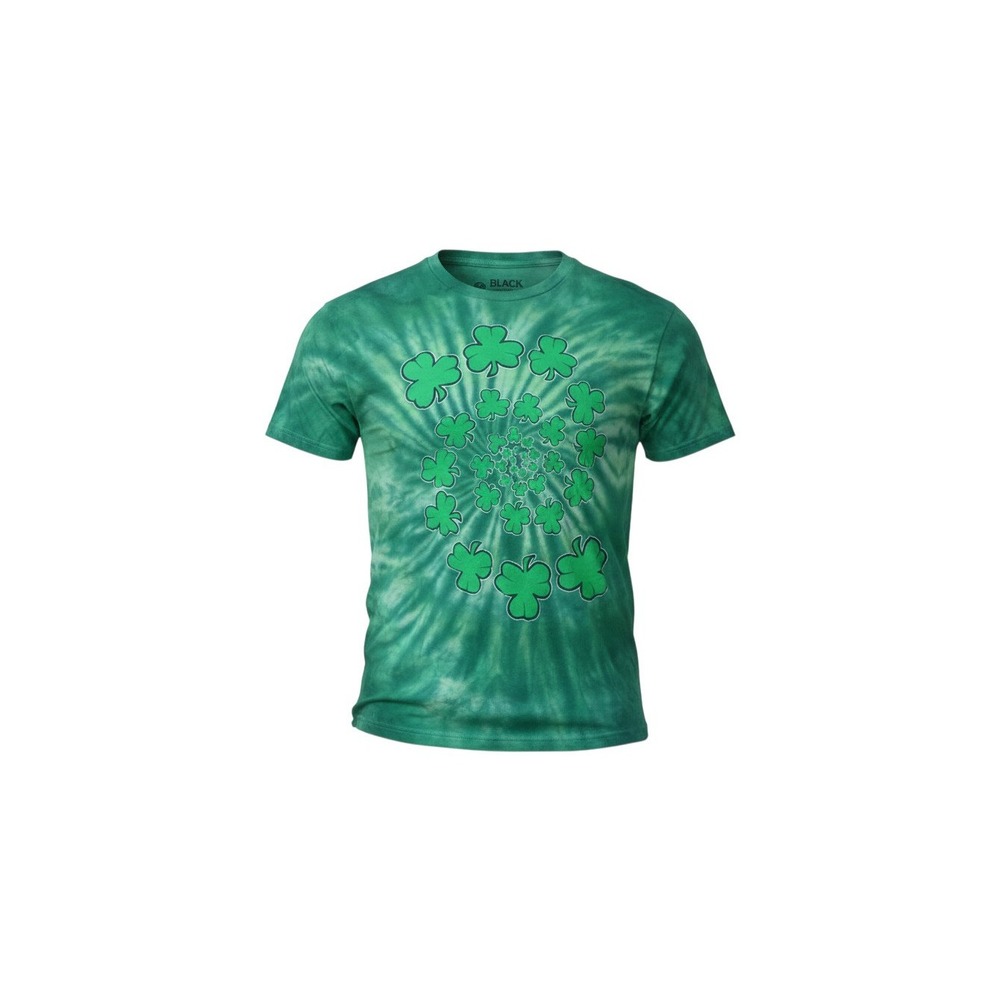 Black Matter T-Shirt Mens Small Green Tie Dye Shamrock Spiral St Patricks Day